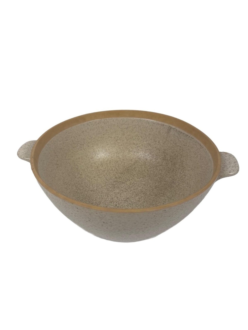Vintage Ceramic Mixing Bowl with Handles, 9 Inch Diameter, Rustic Kitchenware